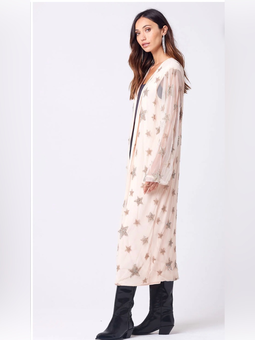 Saltwater Luxe Light Blush Fallon Kimono and matching tank dress